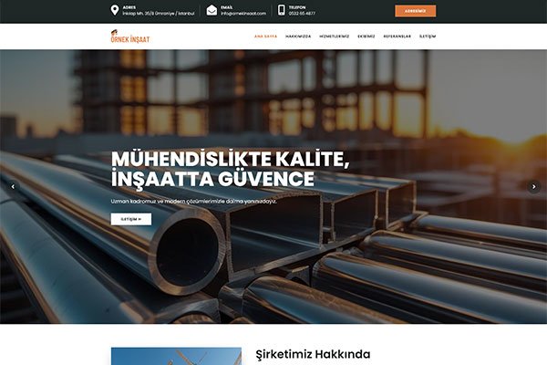 Constweb İnşaat – Tek Sayfa Site