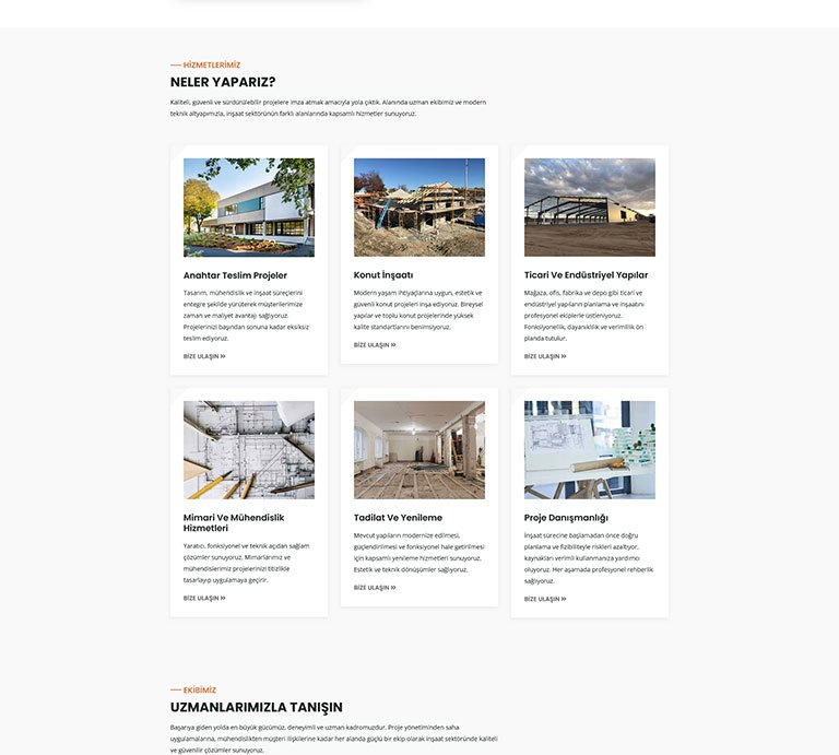 Constweb İnşaat – Tek Sayfa Site