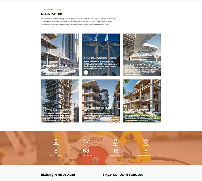 Constweb İnşaat – Tek Sayfa Site