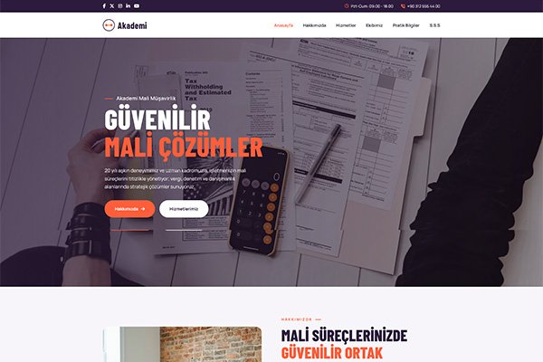 Akademi Müşavir – Tek Sayfa Site