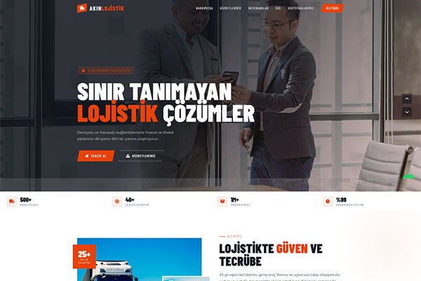 Akın Lojistik – Tek Sayfa Site