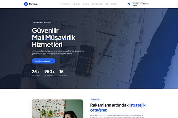 Akman Müşavir – Tek Sayfa Site