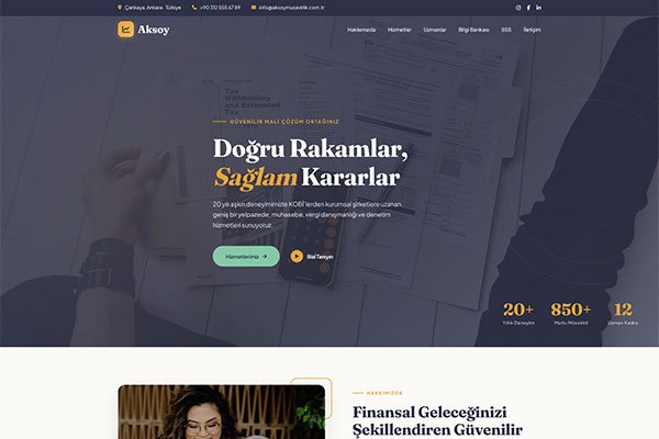 Aksoy Müşavir – Tek Sayfa Site