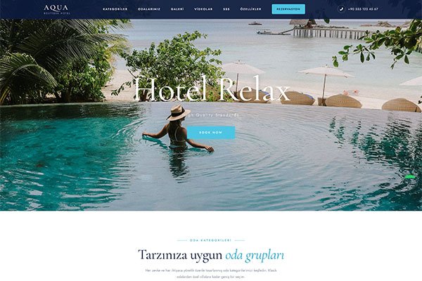 Aqua Butik Otel – Tek Sayfa Site
