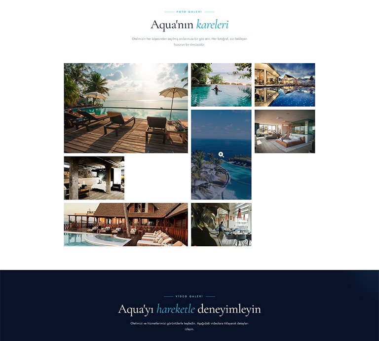 Aqua Butik Otel – Tek Sayfa Site