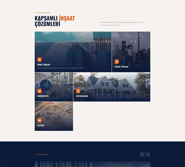 Atlas İnşaat – Tek Sayfa Site