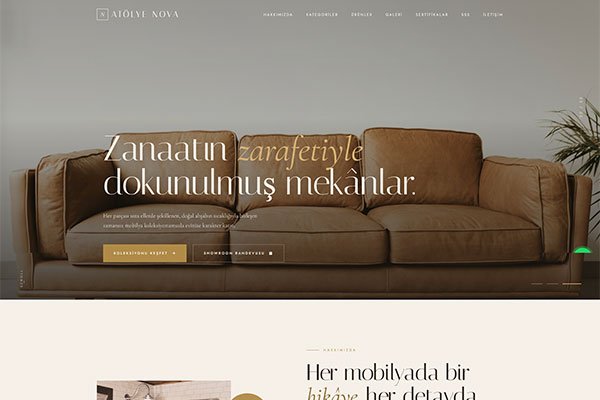 Atölye Nova Mobilya – Tek Sayfa Site