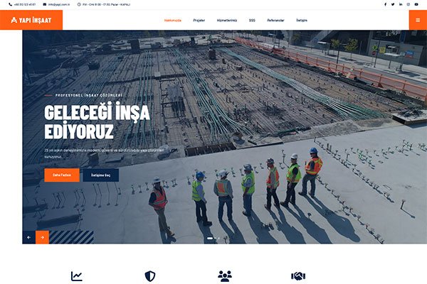 Billmer İnşaat – Tek Sayfa Site