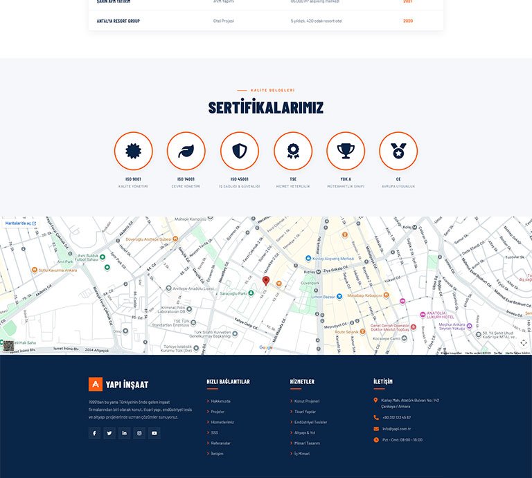 Billmer İnşaat – Tek Sayfa Site