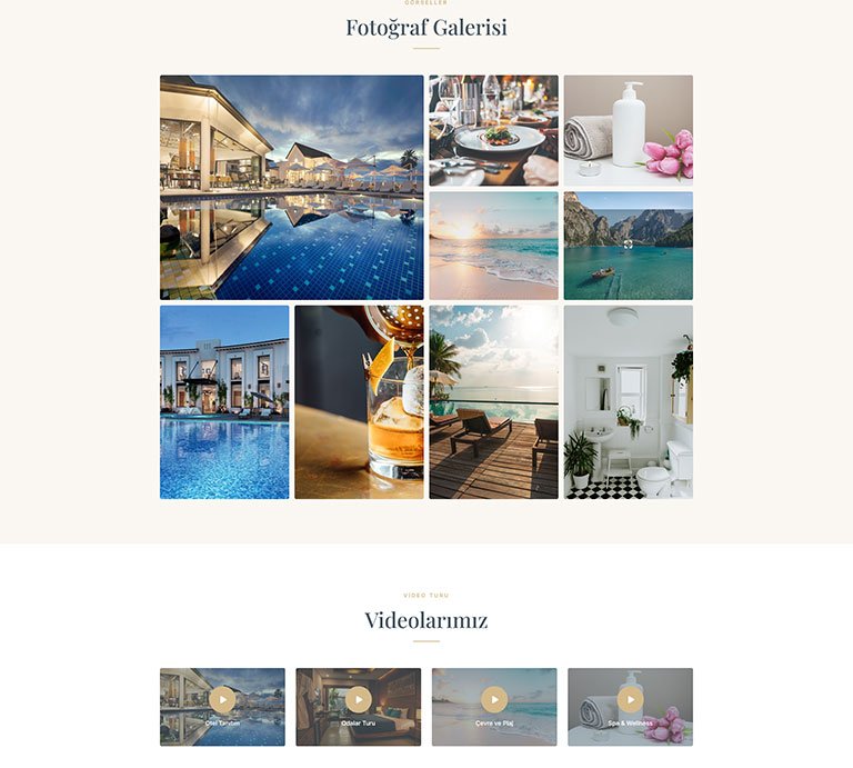 Boutique Butik Otel – Tek Sayfa Site
