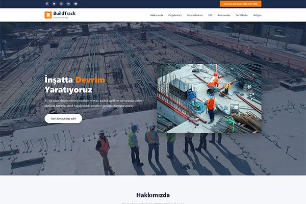 Build Track İnşaat – Tek Sayfa Site
