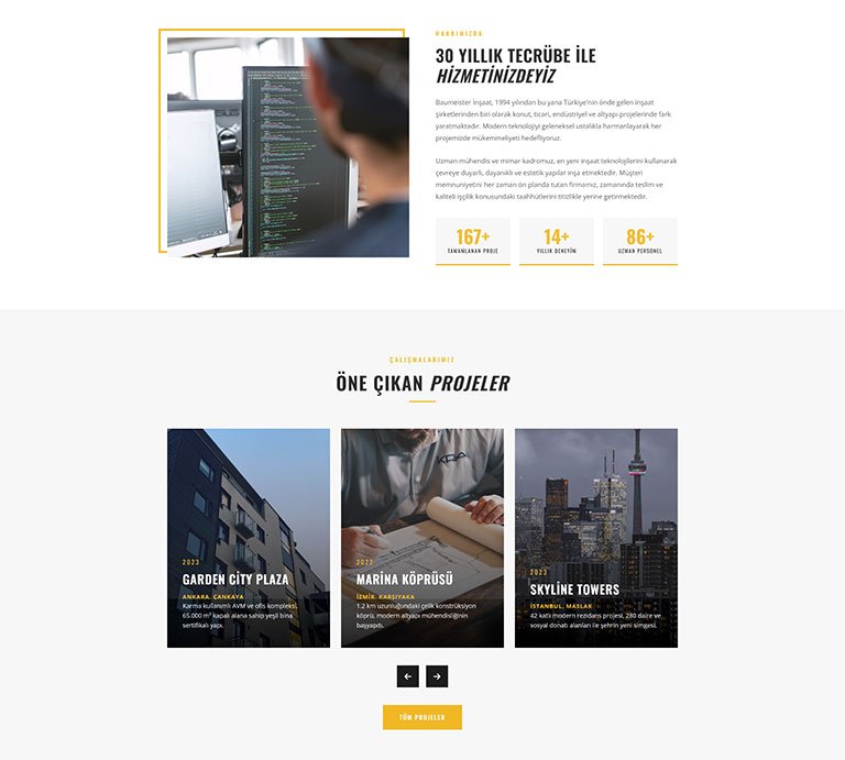 Baumeister İnşaat – Çoklu Sayfa Site