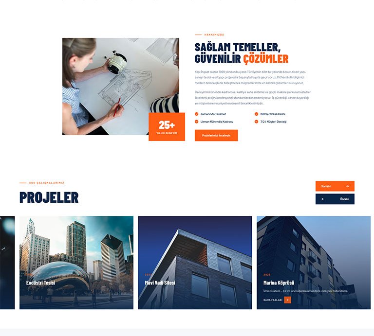 Billmer İnşaat – Çoklu Sayfa Site