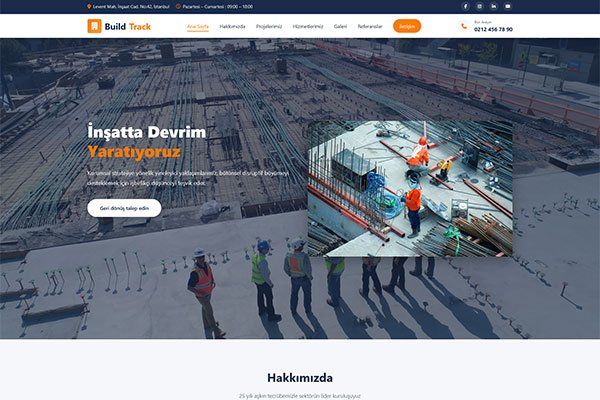 Buildtrack İnşaat – Çoklu Sayfa Site