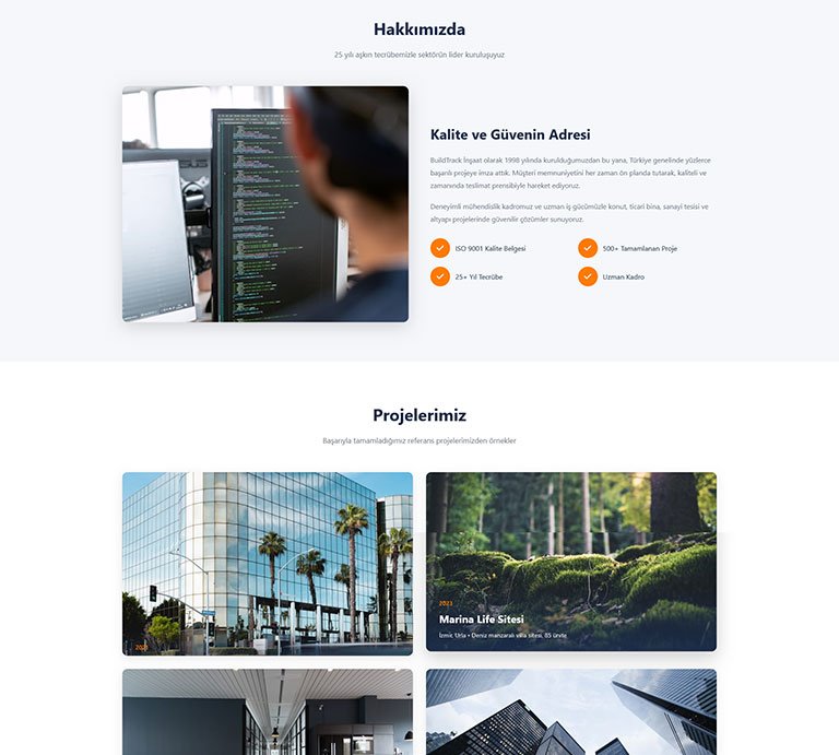 Buildtrack İnşaat – Çoklu Sayfa Site