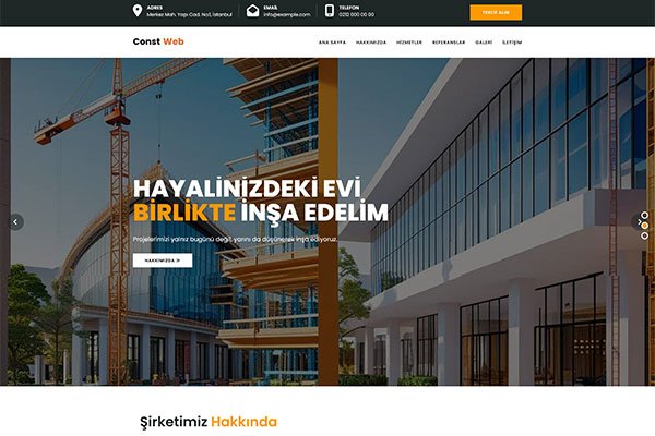 Constweb İnşaat – Çoklu Sayfa Site