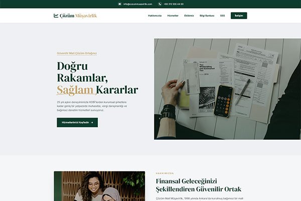 Çözüm Müşavir – Tek Sayfa Site