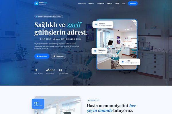 Dentacare Diş Hekimi – Tek Sayfa Site