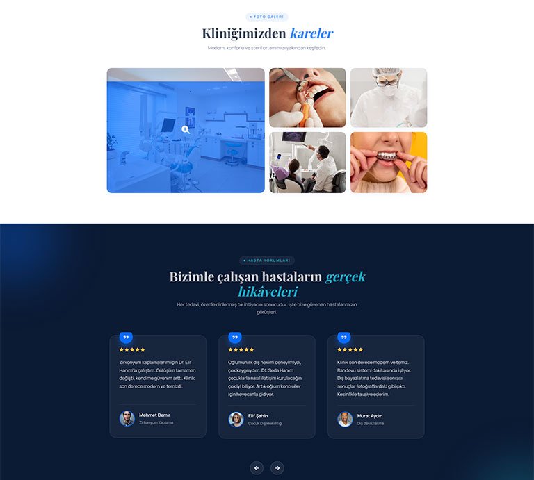 Dentacare Diş Hekimi – Tek Sayfa Site