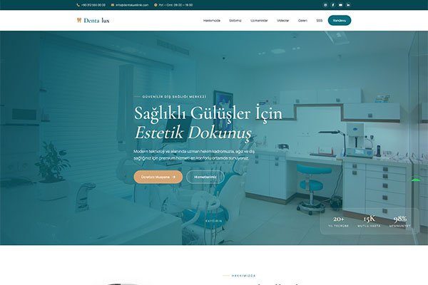 Dentalux Diş Hekimi – Tek Sayfa Site