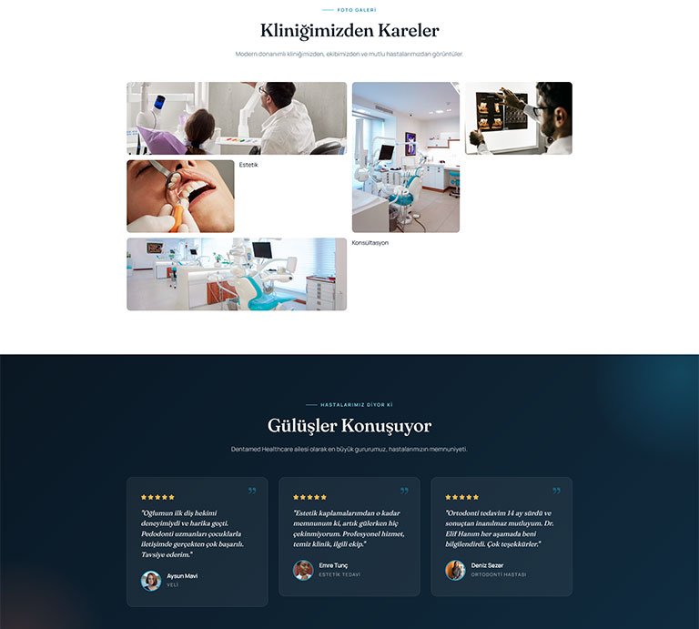 Dentamed Diş Hekimi – Tek Sayfa Site