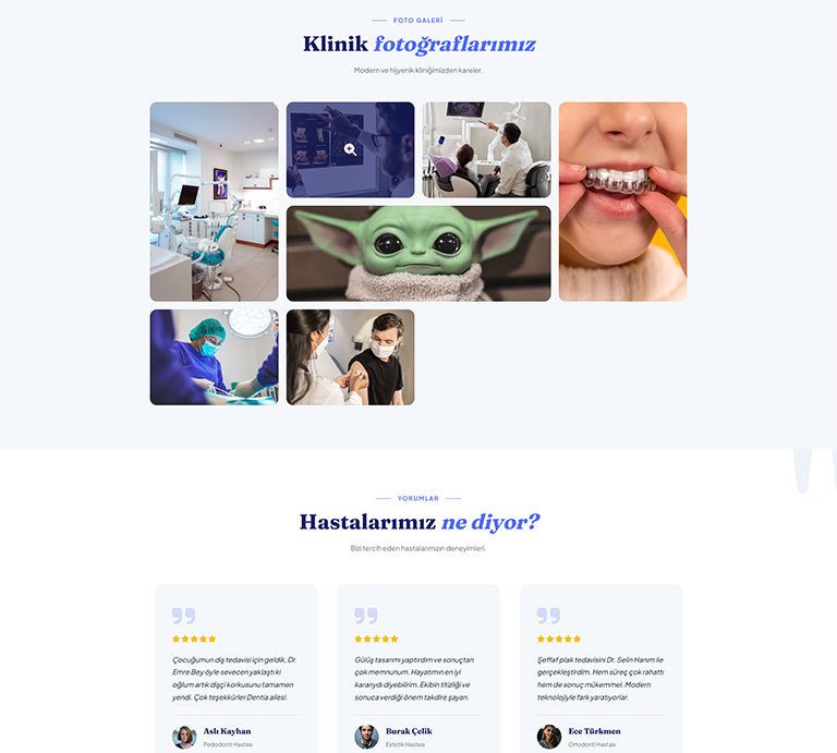 Dentia Diş Hekimi – Tek Sayfa Site