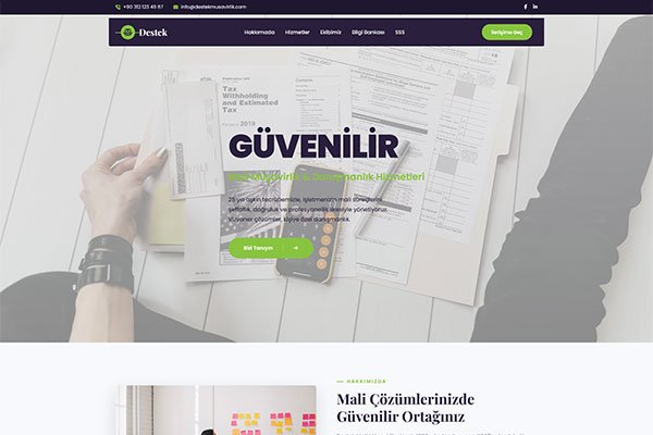 Destek Müşavir – Tek Sayfa Site