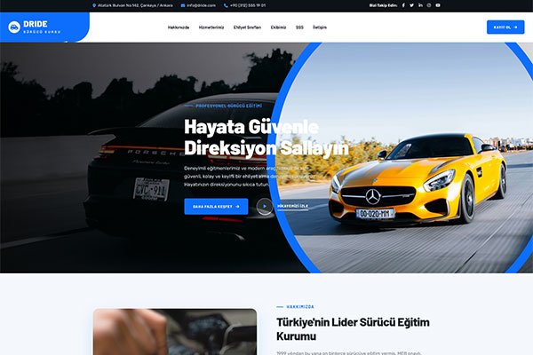 Dride Sürücü Kursu – Tek Sayfa Site