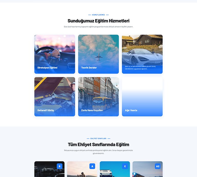 Dride Sürücü Kursu – Tek Sayfa Site