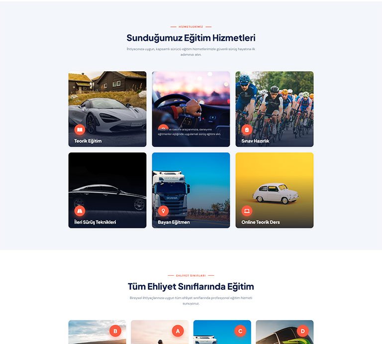 Edrive Sürücü Kursu – Tek Sayfa Site