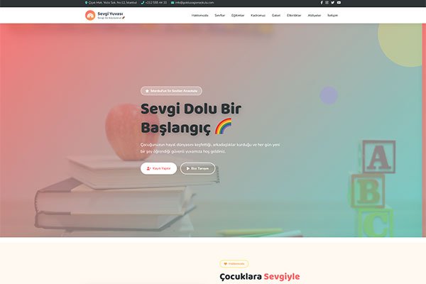 Gökkuşağı Anaokulu – Tek Sayfa Site