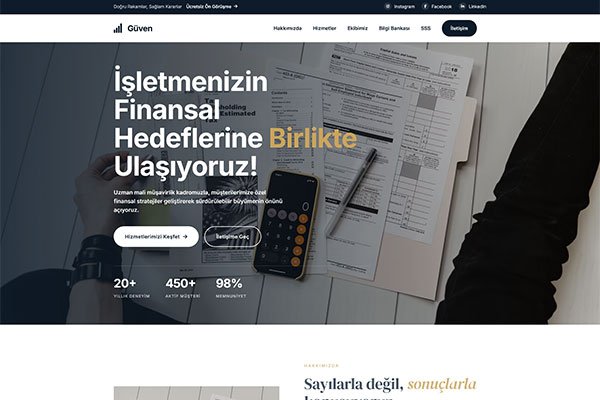 Güven Müşavir – Tek Sayfa Site