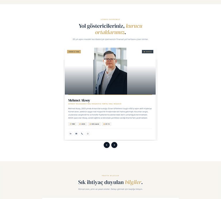 Güven Müşavir – Tek Sayfa Site