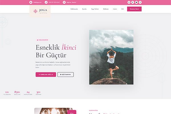 Joga Yoga Stüdyo – Tek Sayfa Site