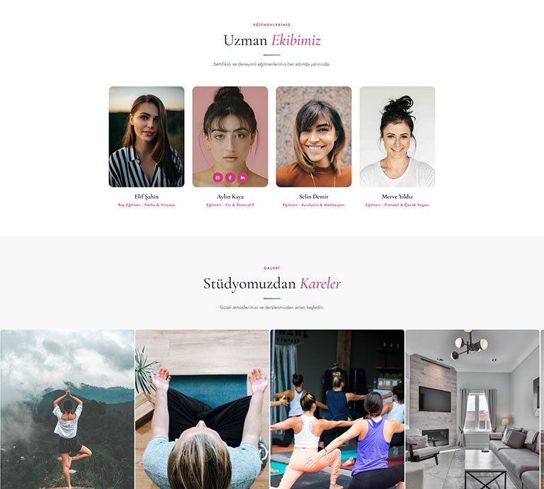 Joga Yoga Stüdyo – Tek Sayfa Site
