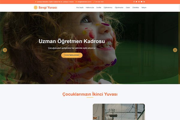 Kiddieland 1 Anaokulu – Tek Sayfa Site