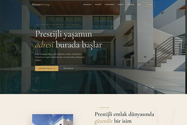 Maison Prestige Emlak – Tek Sayfa Site