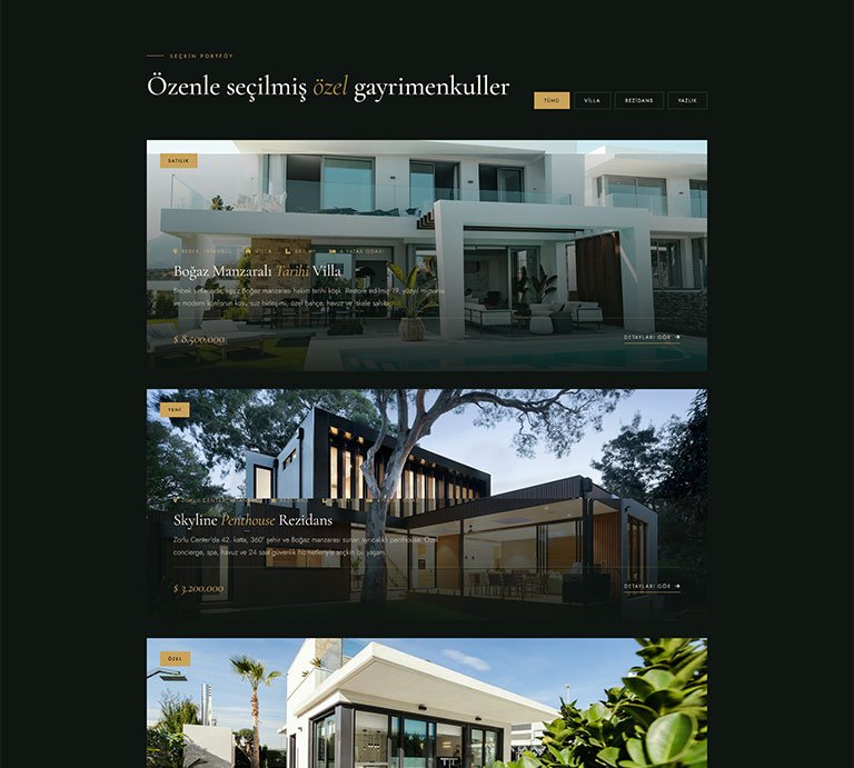 Maison Prestige Emlak – Tek Sayfa Site