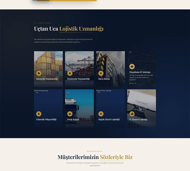 Marex Lojistik – Tek Sayfa Site