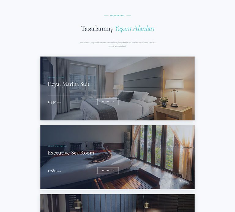 Marina Butik Otel – Tek Sayfa Site