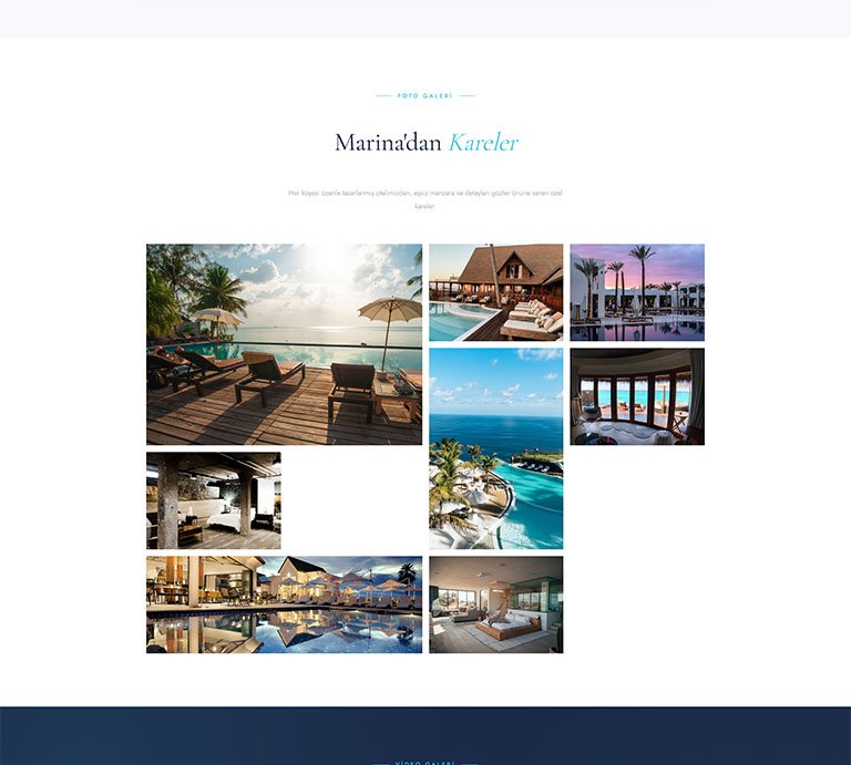 Marina Butik Otel – Tek Sayfa Site