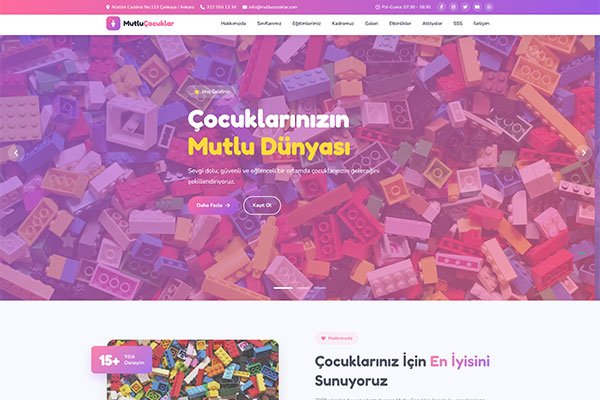 Mutlu Kreş Anaokulu – Tek Sayfa Site