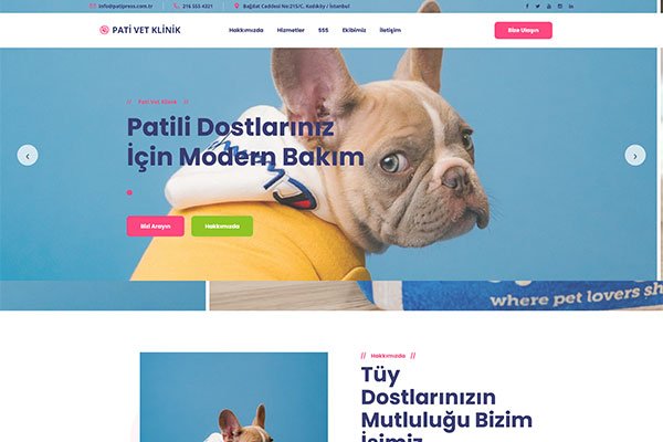Patipress Veteriner – Tek Sayfa Site