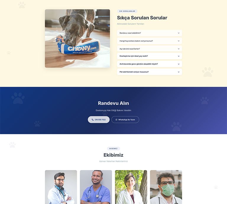 Pativet Veteriner – Tek Sayfa Site