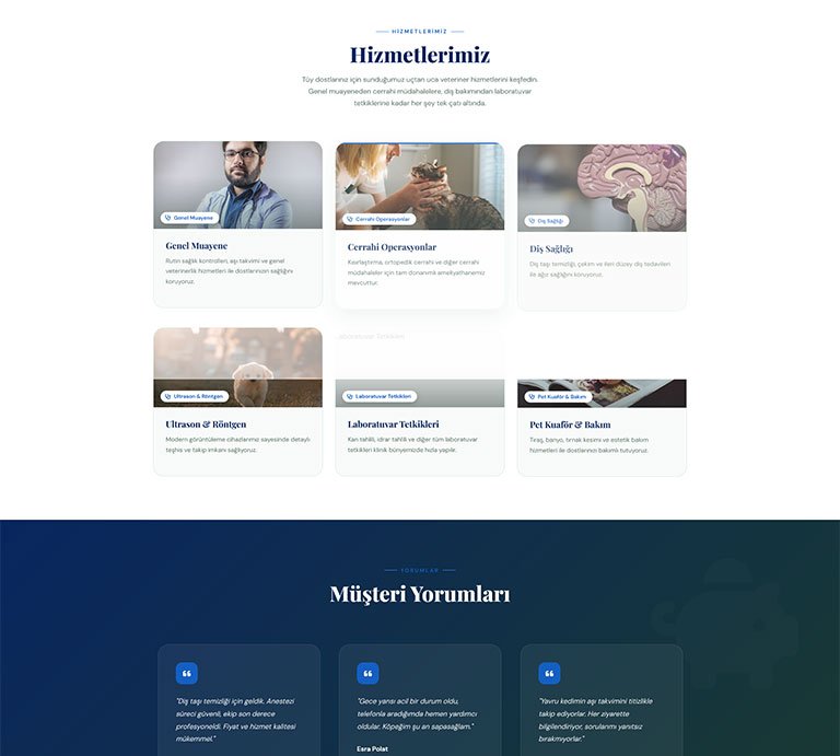 Pawcare Veteriner – Tek Sayfa Site