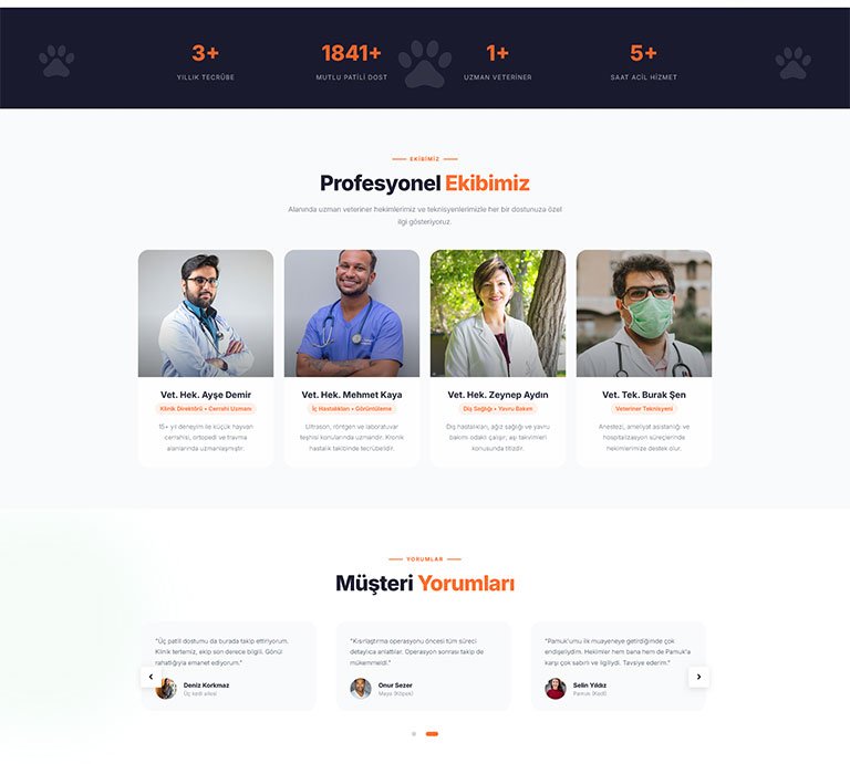 Pethund Veteriner – Tek Sayfa Site