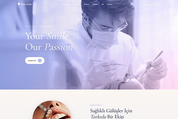 PureSmile Diş Hekimi – Tek Sayfa Site