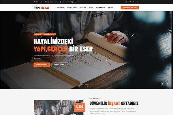 Rebuilders İnşaat – Tek Sayfa Site
