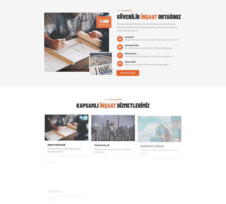 Rebuilders İnşaat – Tek Sayfa Site