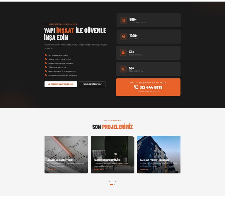 Rebuilders İnşaat – Tek Sayfa Site